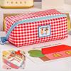 Large Capacity Grid Stationery Bag Desktop Storage Dopamine Pencil Pouch Prism Pencil Case  Office