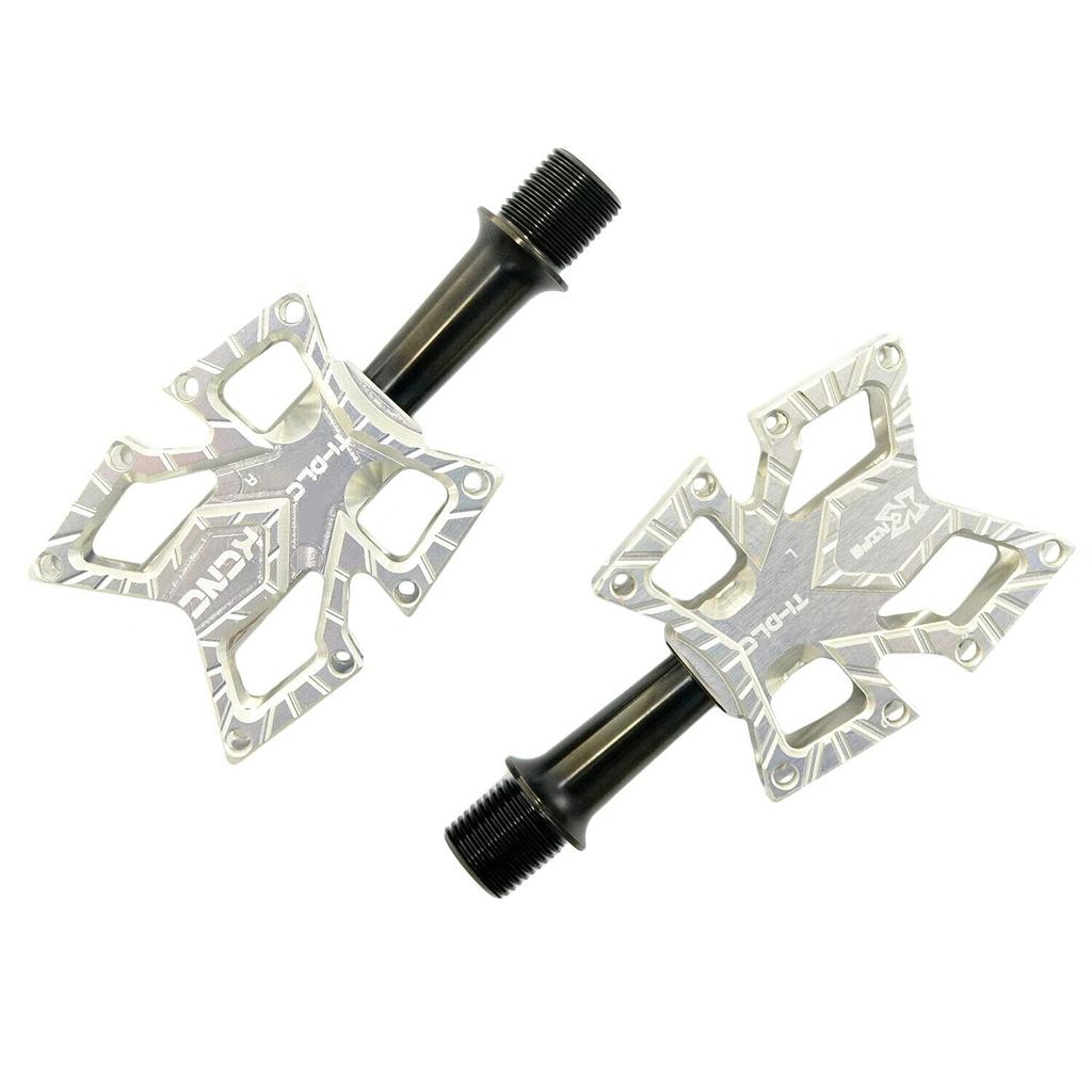KCNC KNIFE Titanium Spindle Road Platform SK2294 Pedals, Silver, KPED01-TI-S,