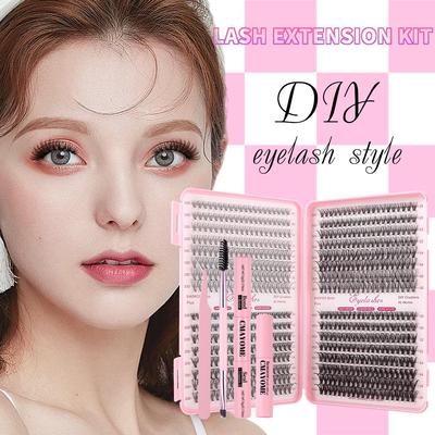 Livro de Cílios em Cluster 10D/30D/60D DIY Cross-Border: Natural, Curvado, Segmentos D Curl, Cílios Postiços Espessos.
