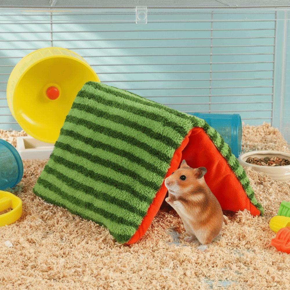 Warm Hamster Cotton Mat Foldable Pet Cave Nest Plush Small Pet Sleeping House  Autumn Winter