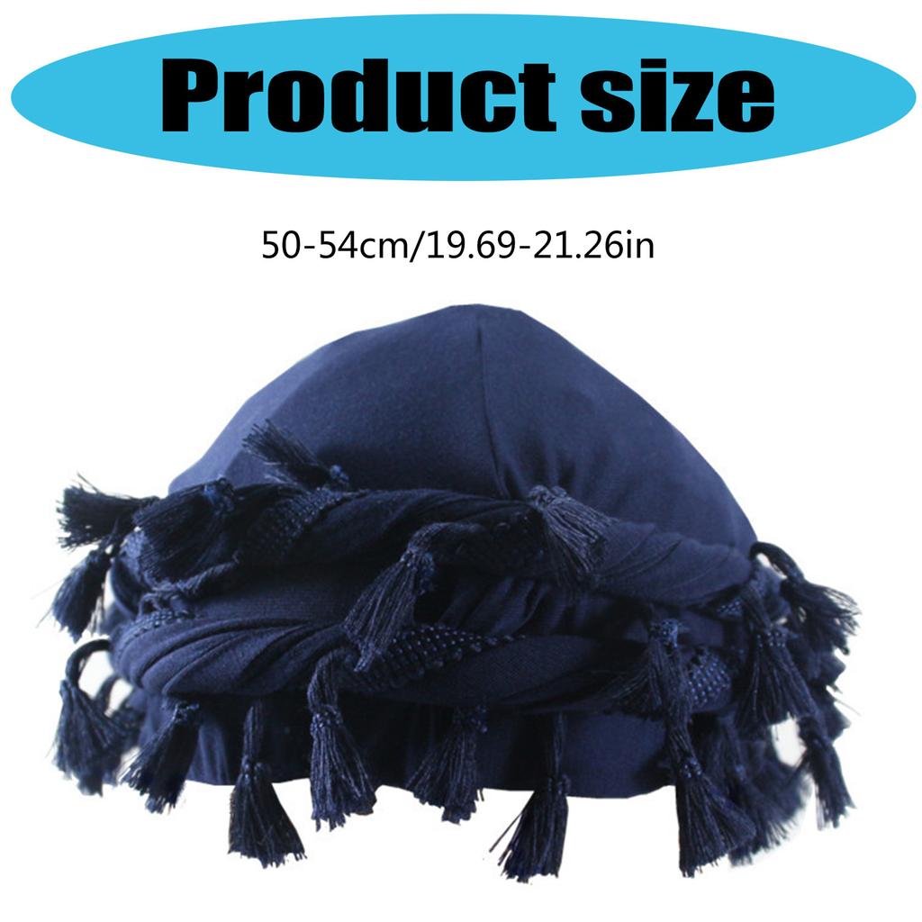 Trendy Youth Tassel Hat Adjustable Teen Hat Breathable Turban Headscarf Hat for Casual and Outdoor Activity