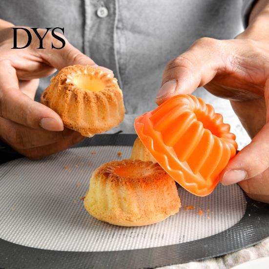 Muffin Mold 12Pcs/Set Cake Non-stick Food Grade Easy Release DIY Mould Reusable Bakeware Jelly Doughnut Silicone Kitchen Supplies