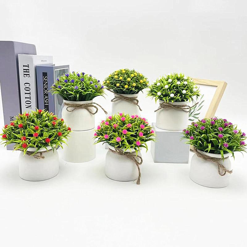Gypsophila Plastic Paniculata L Potted Plant Bonsai With Roped Bow Wedding Decor