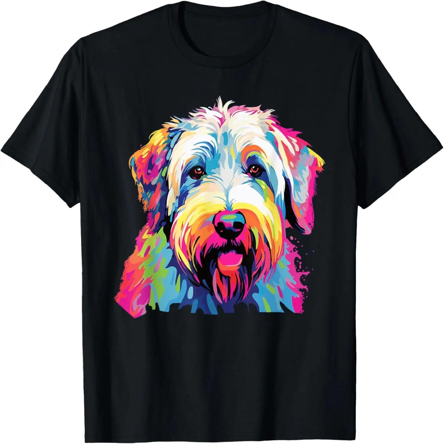 Watercolor Colorful Irish Soft Coated Wheaten Terrier T-Shirt S чёрный