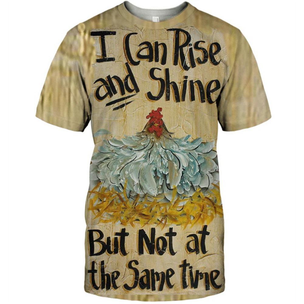 Vintage Rooster Graphic T-shirt Men Women3D Print O-Neck Pullover Casual Short Sleeve T Shirt Fashion Harajuku Unisex Tees