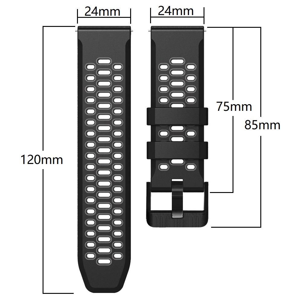 For Suunto 7/9/9 Baro Dual-color Silicone Watch Band 24mm Multi-hole Design Quick Release Wristband Strap