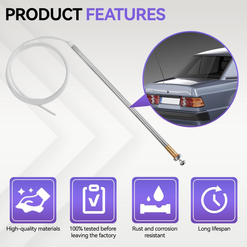 Car Radio Antenna For Mercedes-For Benz-W124 W126 W201 C107 R107 Radio Antenna 81-93 2018270001 Power-Antenna Replacement Mas