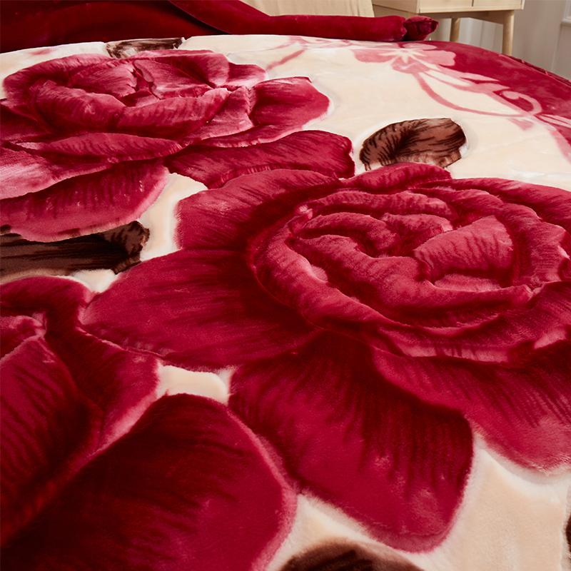 Luxury Heavy Double Layer Raschel Blanket Thickened Warm Plush Winter Blankets for Bed Vintage Floral Soft Weighted Comforter