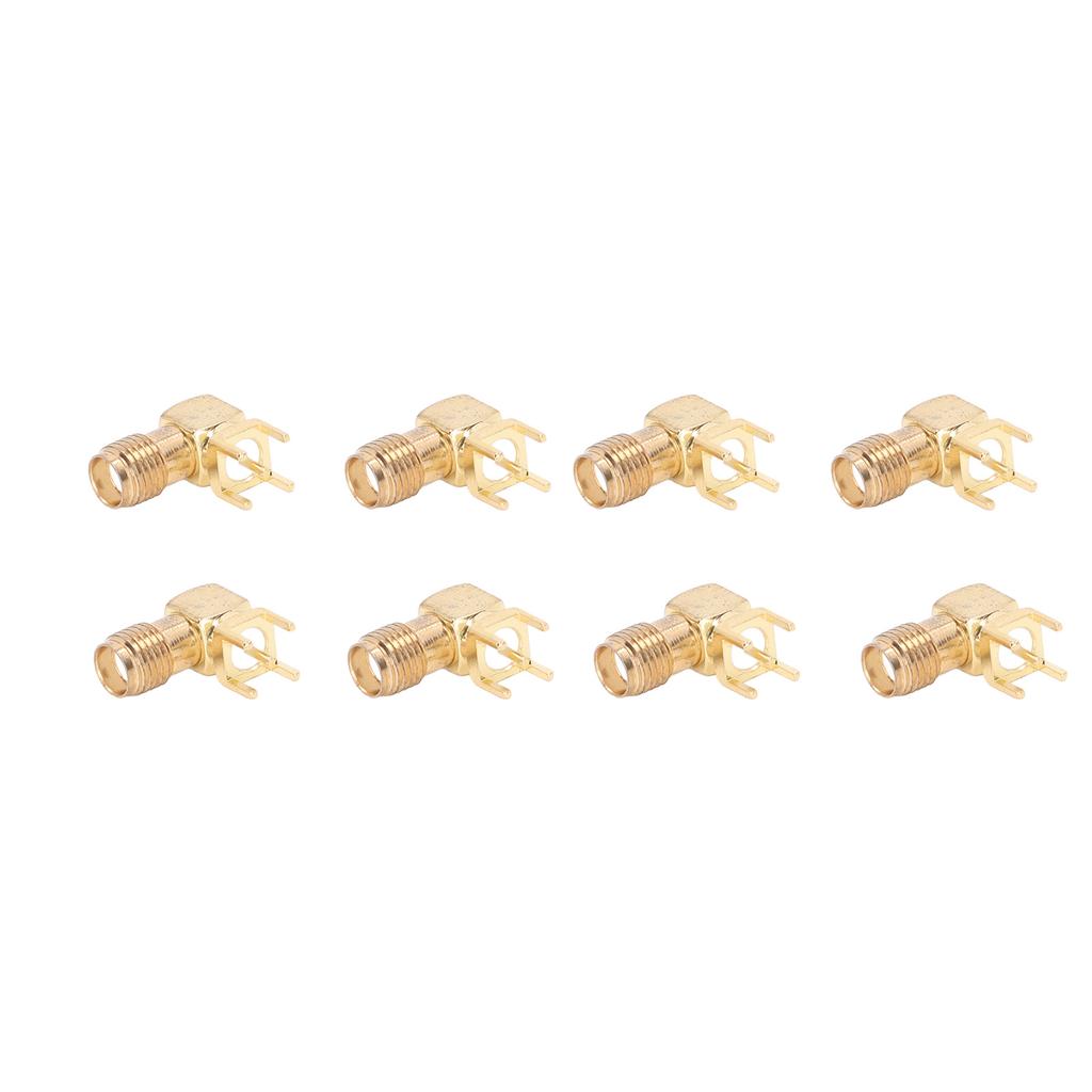 10Pcs RF Connector Panel Bent 90 Degree 4 Pin Antenna Base PCB Board End Coaxial Adapter SMAKWE