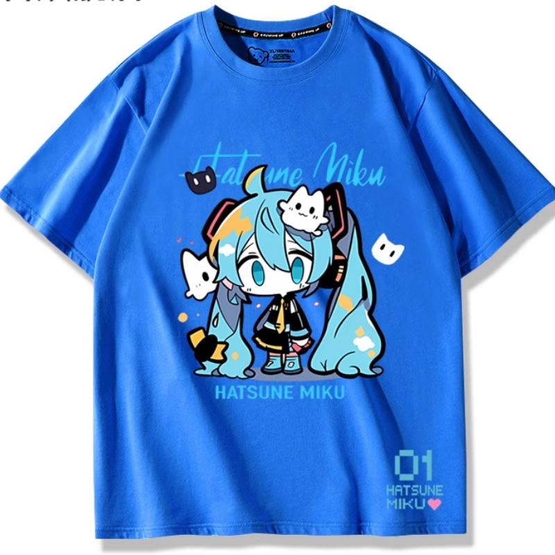 Second Dimension Anime Hatsune Miku Fashion Trend New Cotton Top Short Sleeve T-shirt Unisex
