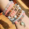 DIEZI Ethnic Tassel Crystal Beads Bracelets for Women Girls Gift Elastic Rope Shell Leaves Charm Wrap Bracelet pulseira feminina