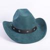 Nuovo colore cappello da cowboy western da uomo e da donna versatile per il pendolarismo stile semplice tesa larga cappello a cilindro cappello da sole