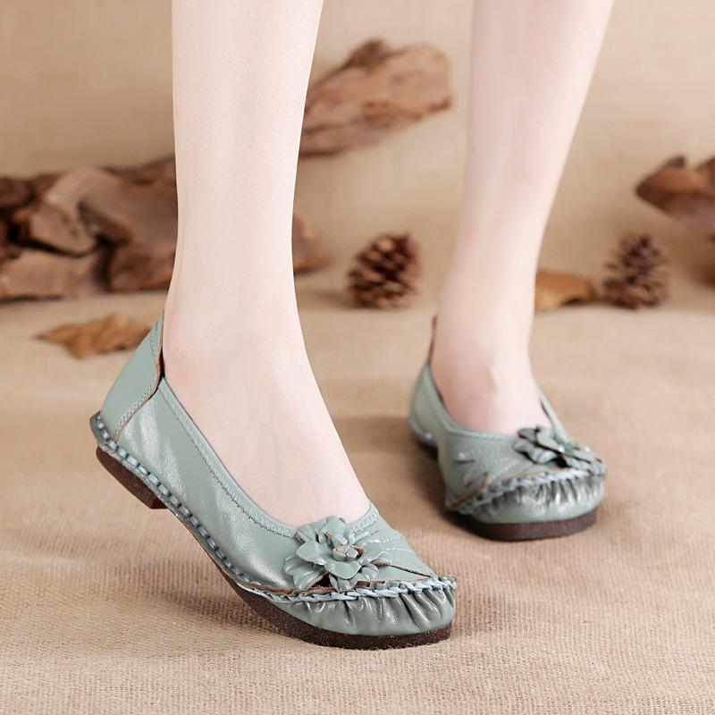 Spring soft-soled women's shoes genuine leather women's single shoes soft-soled maternity shoes