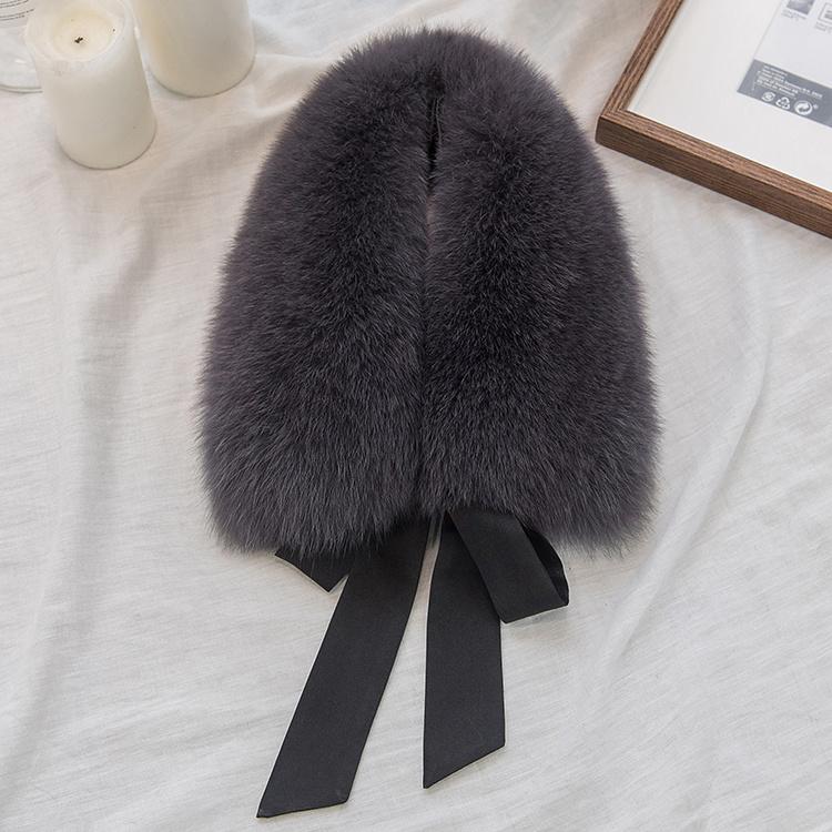 Fox Fur Collar Ladies Winter Furry Fur Collar Women Real Fox Fur Scarf Women Fox Fur Square Collar Short Scarf Shawl Winter