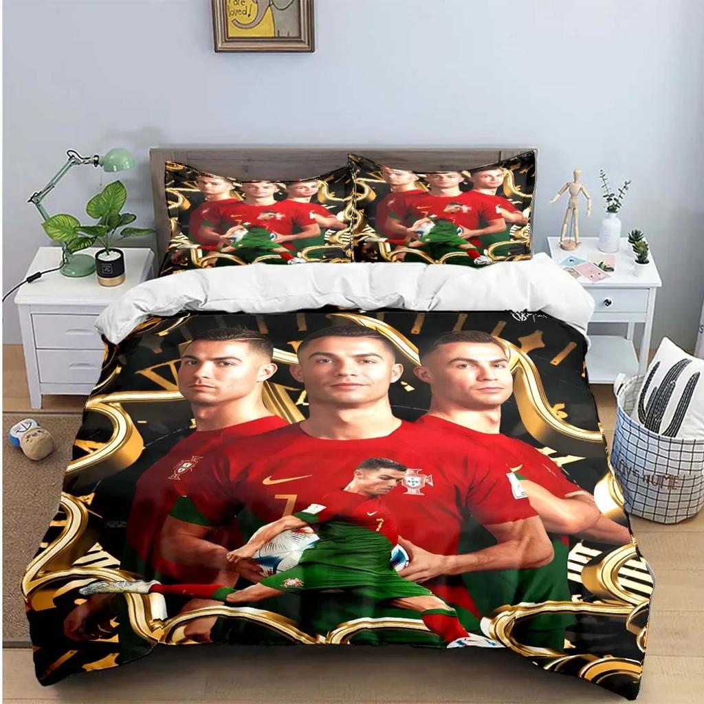 Fashion Football R-Ronaldo Digital Printing Bedding Set Duvet Cover Comforter Bed  Youth Kids Girl Boys Birthday Gift