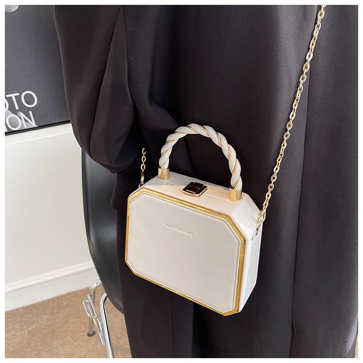 Fashi Designer Metall Quadratische Taschen Damen Kleine Handy-Kette Ein Schulter Crossbody Geldbörse Box Abend Druck Klassisch Uni
