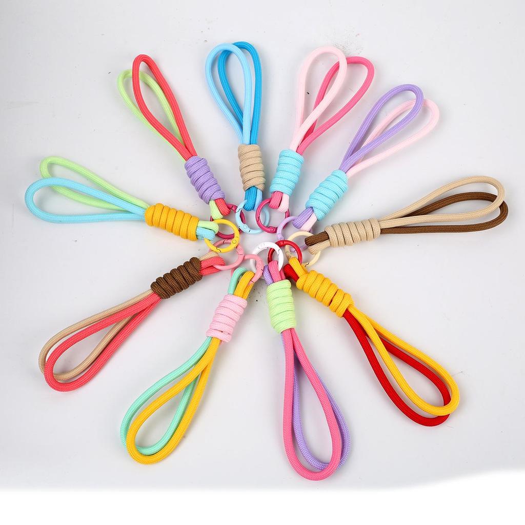 Color-Block Phone Lanyard & Keychain - Universal Short Case Lanyard, Creative Car Key Ring, Loop Pendant.