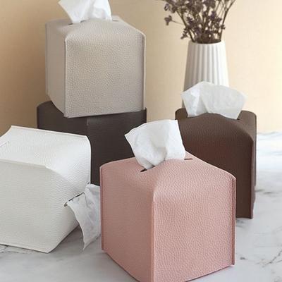 Moderner PU-Leder Quadratischer Taschentuchboxhalter Taschentuchboxabdeckung Dekorative Halter Organizer Für Badezimmer Schlafzimmer Büro Schreibtisch Auto