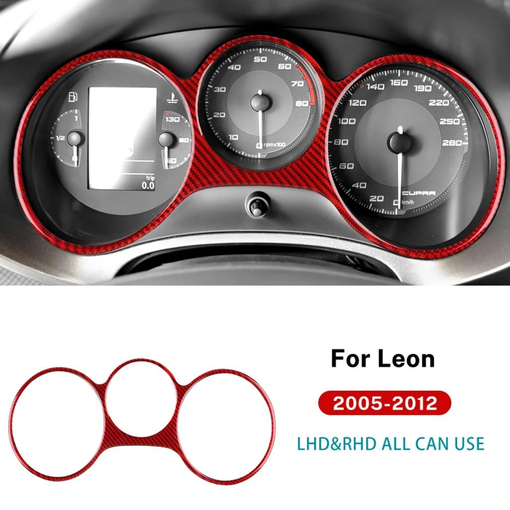 For Seat Leon 2005 2006 2007-2012 Carbon Fiber Speedometer Decor Frame Dashboard Instrument Trim Interior Mod Car Accessories