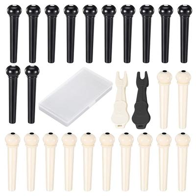 Acoustic Guitar Bridge Set of 24 Bone Guitar Bridge Guitar Pin Puller Remover For Replacement of Acoustic Guitar Parts Bridge Pin End Pin Pins, Pins,