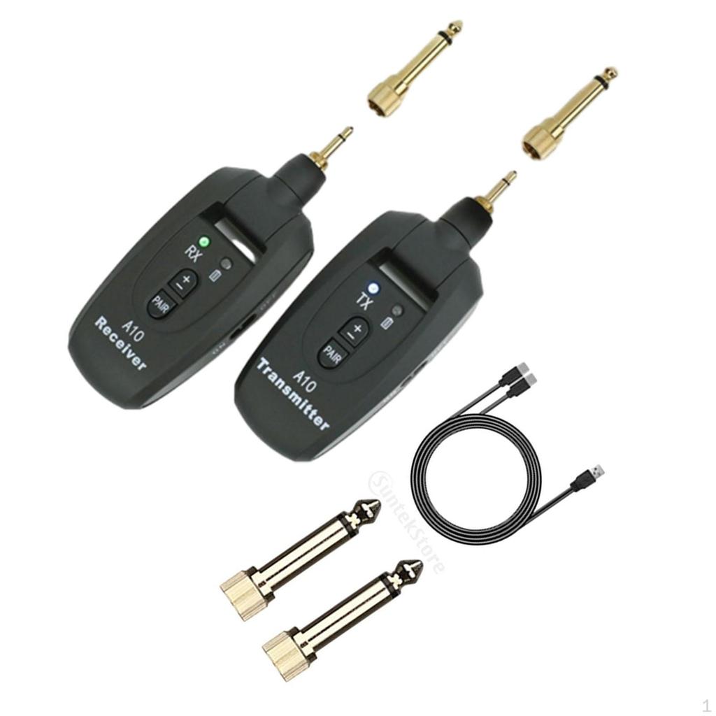 Microphone System Guitar Transmitter and Receiver Dynamic Mic 30-50M Transmission Amplifier