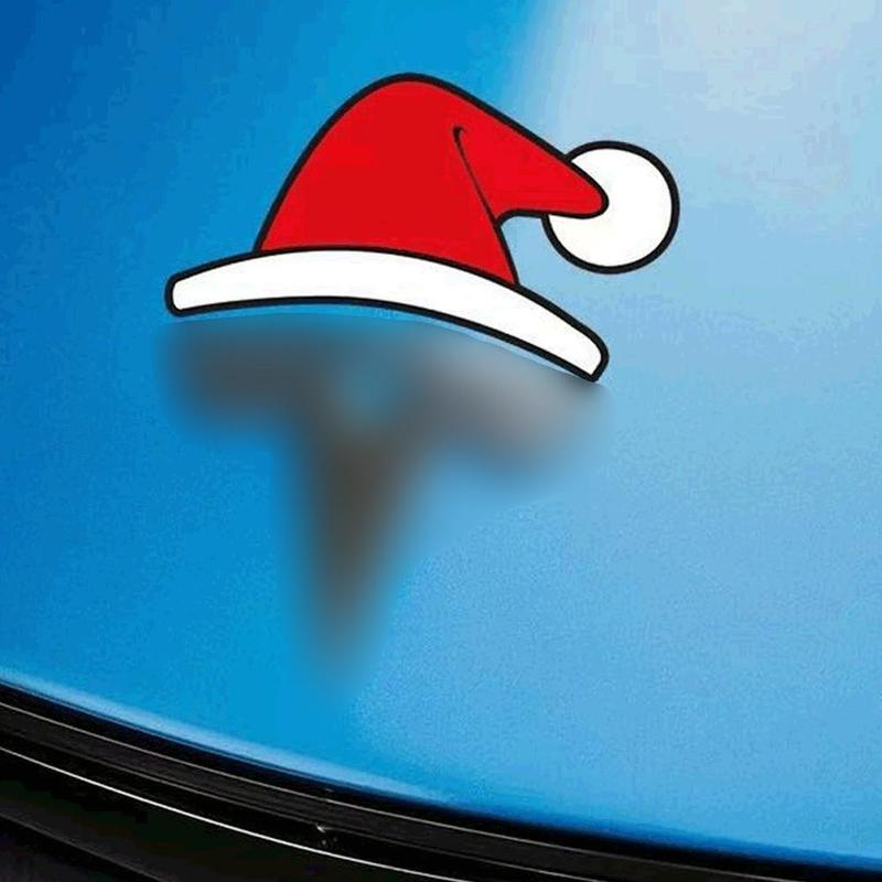 Car Creative Christmas Hat Sticker For Tesla Glass Window Decoration Stickers Car Accessories