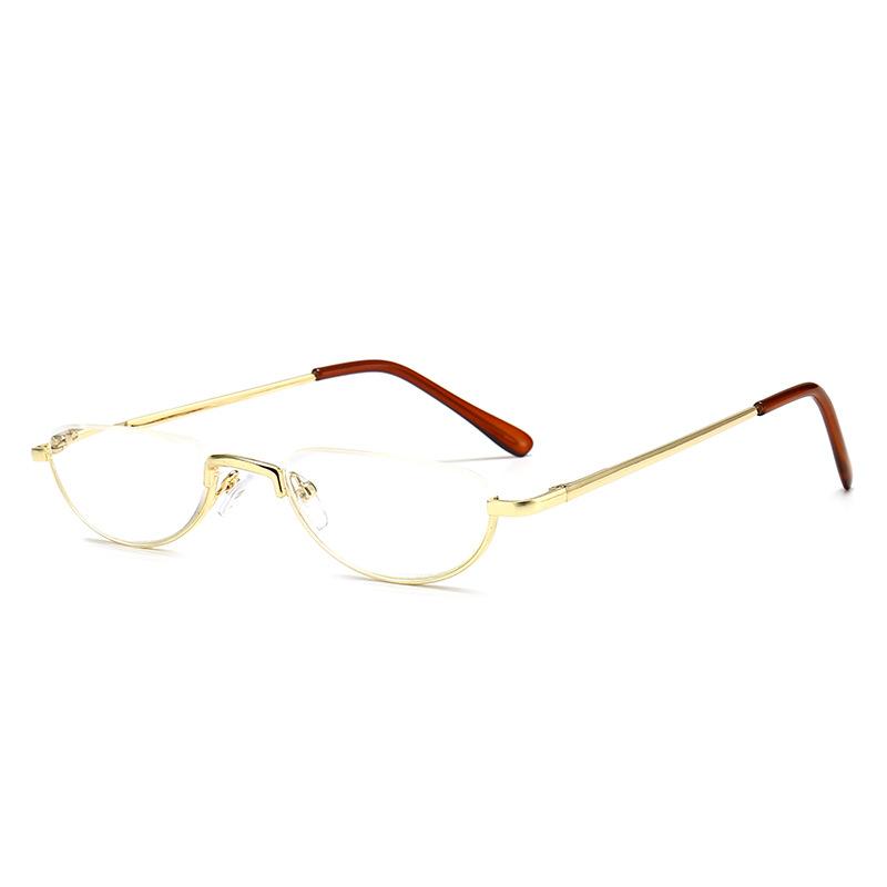 Retro Ultra-licht Metall Halb Rahmen Lesebrille Tragbare Männer Frauen Leser Optische Spektakel Kleine Rahmen Brillen