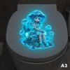 Glow-in-the-Dark Floral Toilet Sticker Toilet Lid Decoration Self-Adhesive Removable Wall Decals Luminous Car Sticker Home Decor
