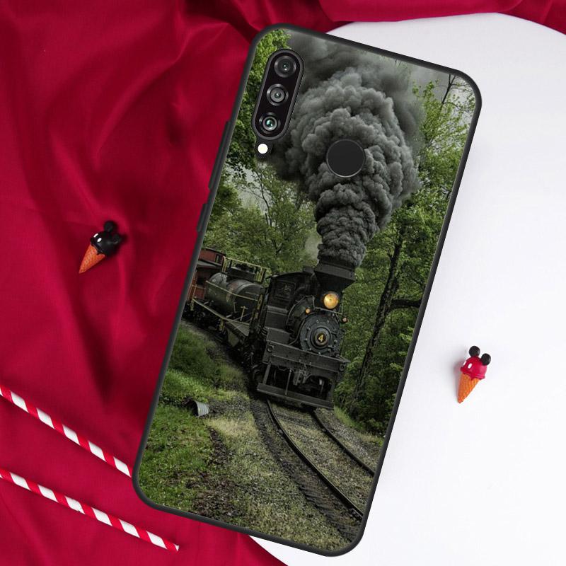 Classic Steam Train Railway For Huawei Nova Y90 Y70 Y60 Y72 Y73 Y61 Y91 7i 8i 11i 12i 12s 9 10 SE P20 P30 P40 Lite Case