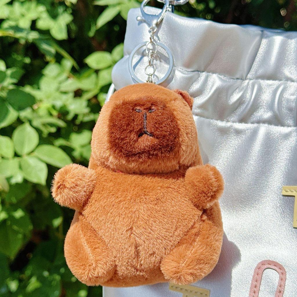 Capybara Plush Toy Keychain – Cute Stuffed Animal Backpack Clip