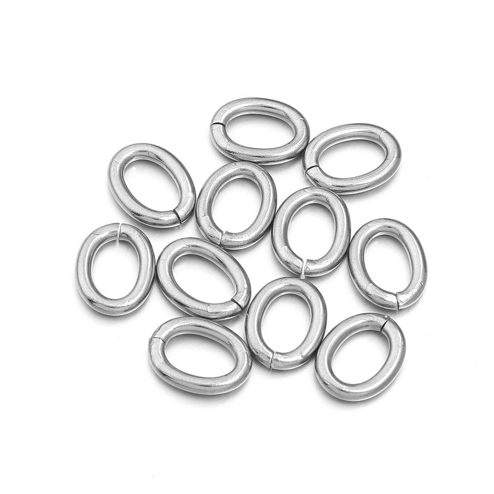 20pcs/lot Oval Stainless Steel Open Jump Rings Connectors Split Rings For DIY Bracelets Jewelry Making Materials Accessories