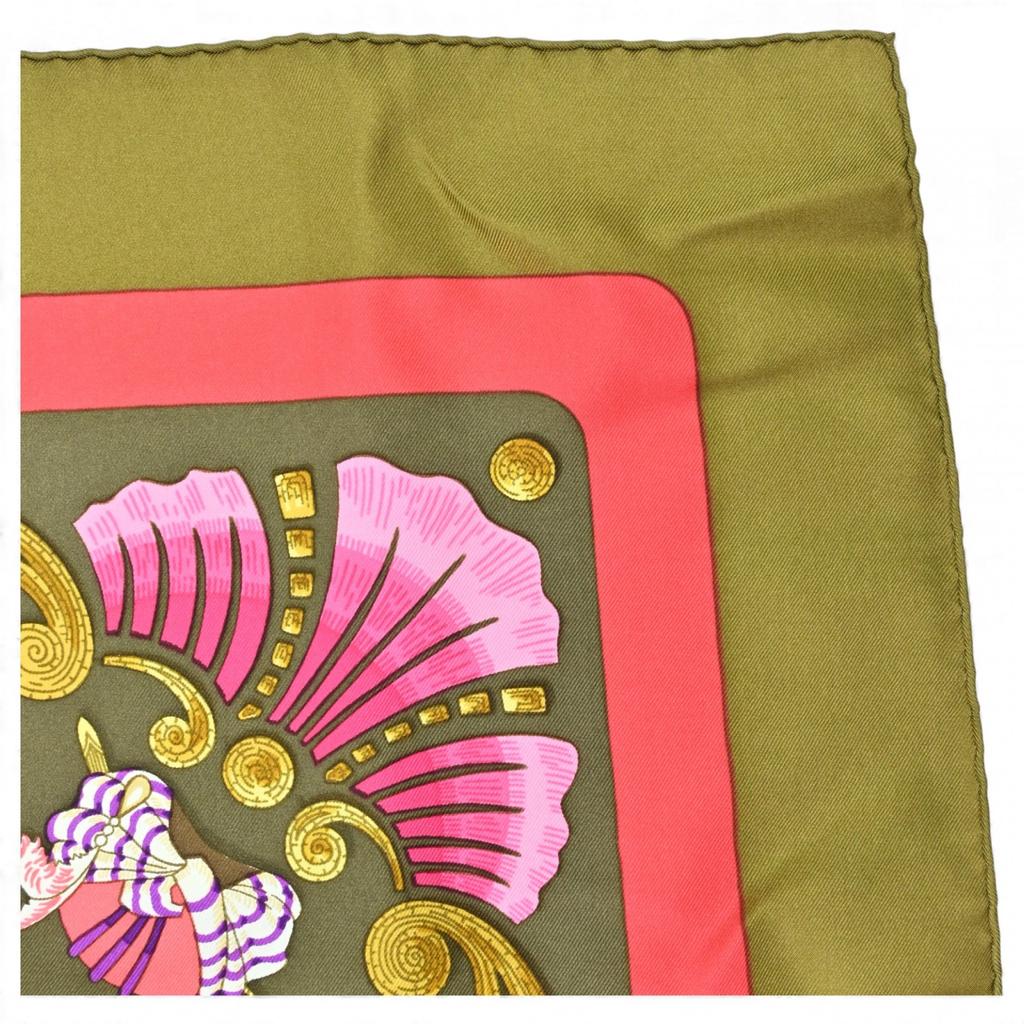 Auth HERMES Carre 90 Scarf Cheval Turc Silk He9915sg Used
