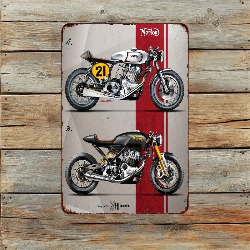 Vintage Tin Sign Retro Motorcycle Garage Wall Decor Bar Man Cave Artwork