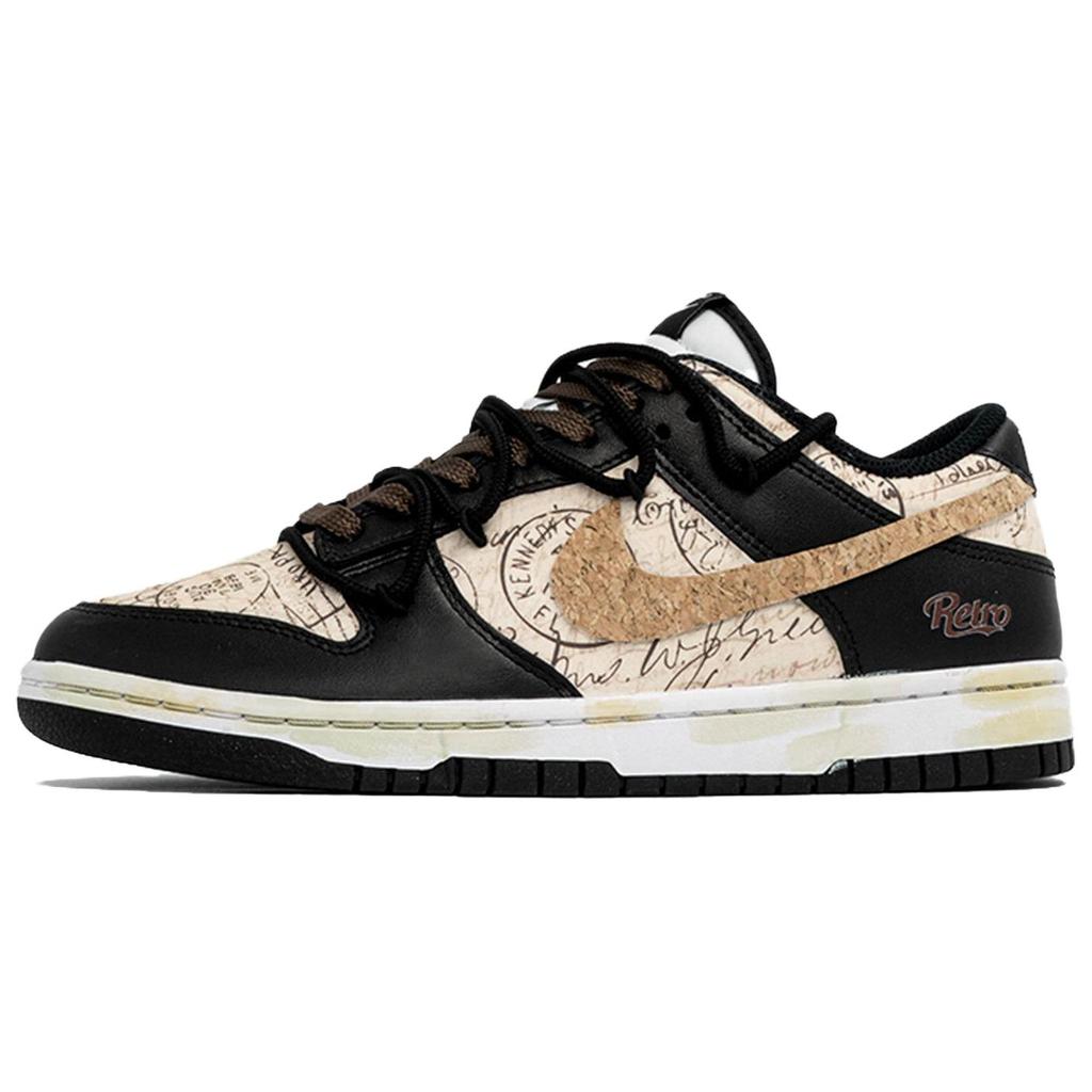Nike Dunk Wan Hua Nong, Old Letter, Shopping Bag Low top Skateboard Shoes Men's Black Brown DD1391-100(Team113-S-BOX)