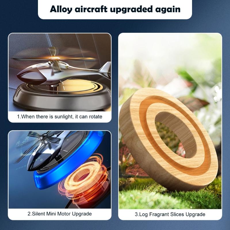Solar Powered Car Scent Helicopter Car Air Freshener Car Decoration for Office