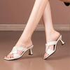  women fashion sweet light weight peep toe high quality stiletto heel shoes lady casual brown pu leather sandals ab751
