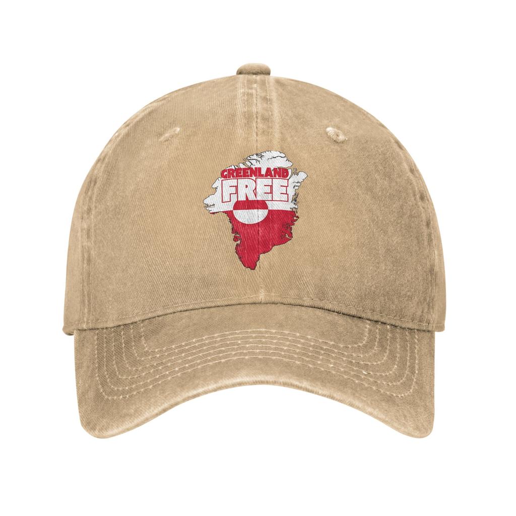 Summer Greenland Map Baseball Cap Sun  Sunscreen Design Washed Trucker Hat Women Unisex Vintage Tennis Skate Baseball Caps