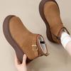 New thick-soled snow boots winter retro thickened warm Martin boots heightened and thin short boots