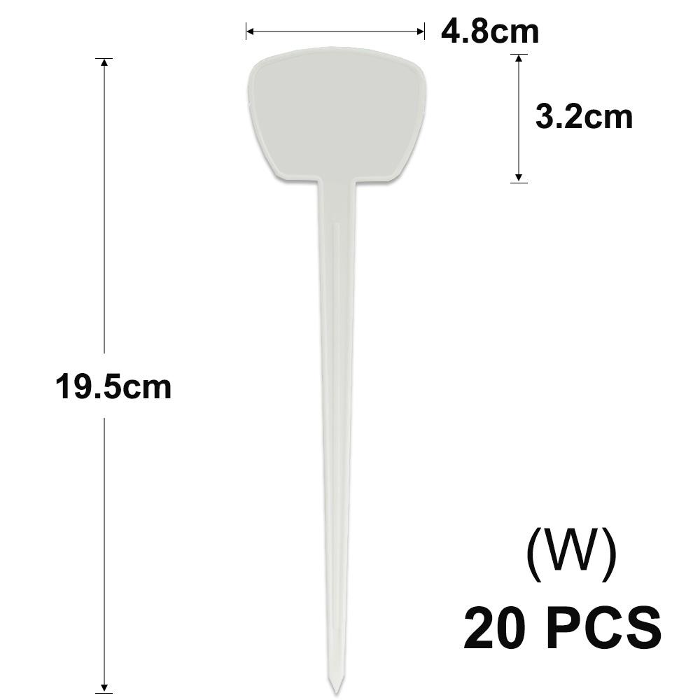 Tall White Tee Tags for Garden Plants Potted Waterproof Anti-UV T Labels Greenhouse Flower Vegetables Herb Markers Sign Stakes