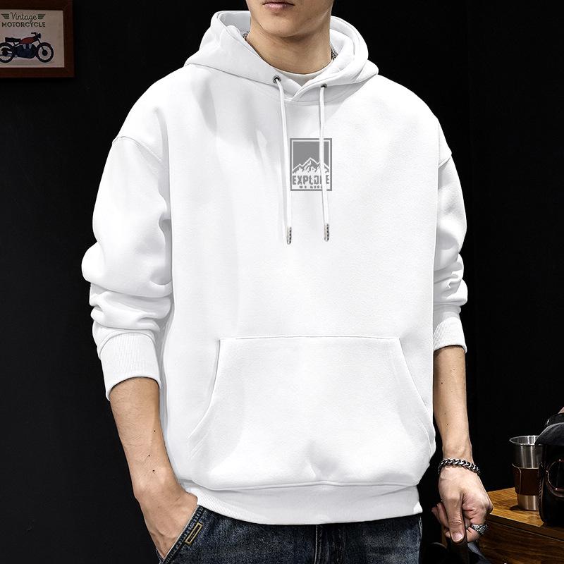 Herren Hoodie mit Retro-Buchstabendruck - Amerikanischer Hong Kong Stil, Lockerer Schnitt, Trendige Freizeitjacke für Frühling/Herbst.