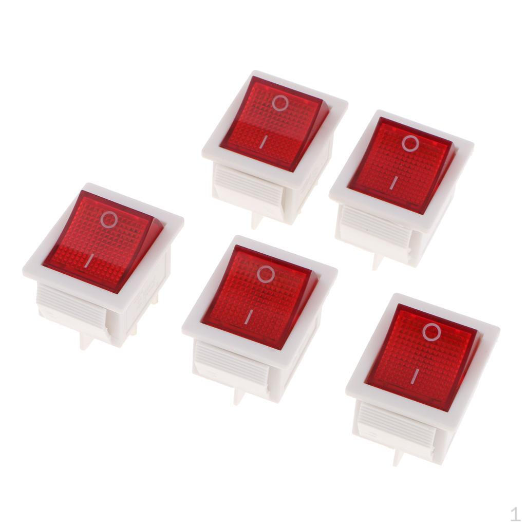 

5шт 250В 12В 16А 20А светодиодный рокер для автомобиля и грузовика для тумблера красный