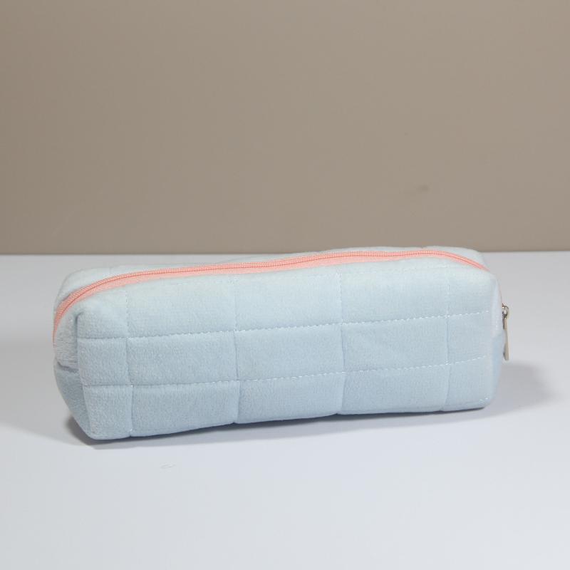 Милая меховая косметичка для женщин на молнии, большая однотонная косметичка, дорожная косметичка, косметичка, плюшевый мешочек для ручек