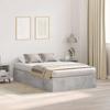 Storage Bed Frame Concrete Gray 120 x 190 cm Particleboard