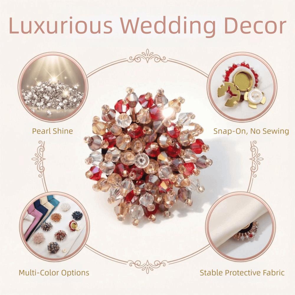 New Handmade Crystal Cufflinks Crystal DIY Button Cover Beads Sewing-free Cufflinks Shirt Button Clip Women Dresses