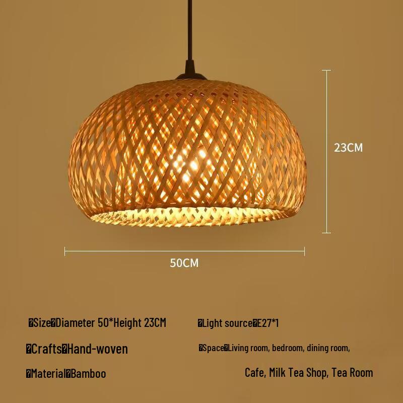 Bamboo Rattan Pendant Lamp: New Chinese & Japanese Style Zen Lighting for Tea Room & Dining, Antique Lantern Design.