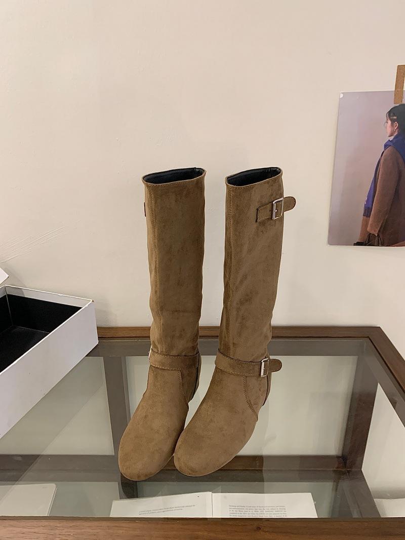 

2025 новые модные ботинки с круглым носком на пуговицах, на толстой подошве, универсальные высокие ботинки, черные, корейская версия, ретро ботинки рыцаря, женские 39 хаки