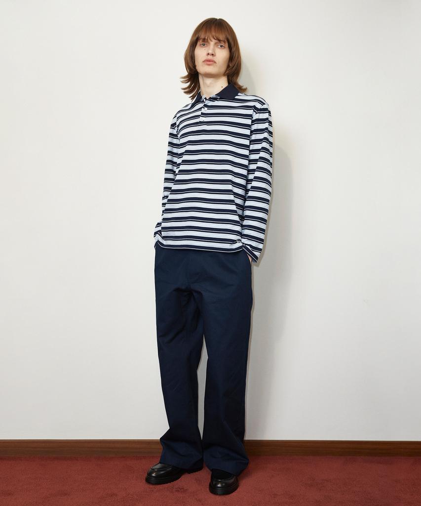 Lollingseutyudio Straight Chino Pants Cotton Twill Dark Navy