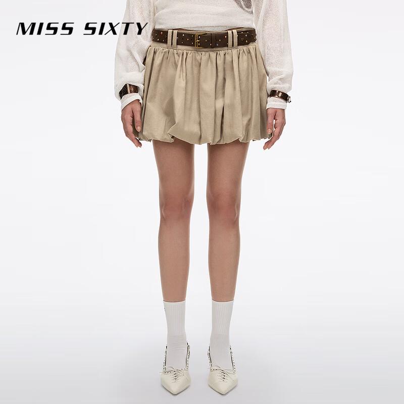 MISS SIXTY Women s Utility Cotton Linen A-line Short Skirt M