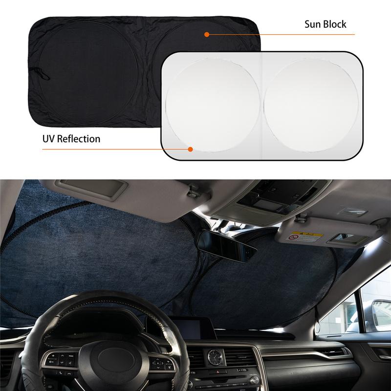 Car Windshield Sunshade Foldable Windscreen Sun Shade Cover UV Rays Block Window Shade Interior Accessories