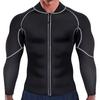 Men's Sweat Weight-loss Body-building Elastic Sport Long Sleeves Jacket Tops